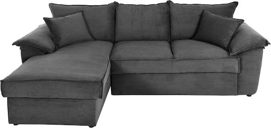 Aldo Ecksofa Schlafsofa mit Linker Ecke & Stauraum Anthrazit 256x159x87cm