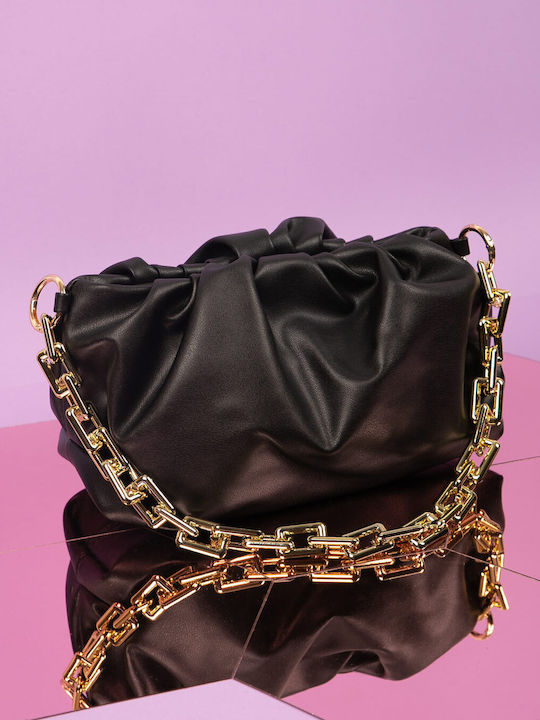 Schwarze Wolken-Tasche mit goldener Kette