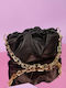 Black Black Cloud Bag with Gold Chain