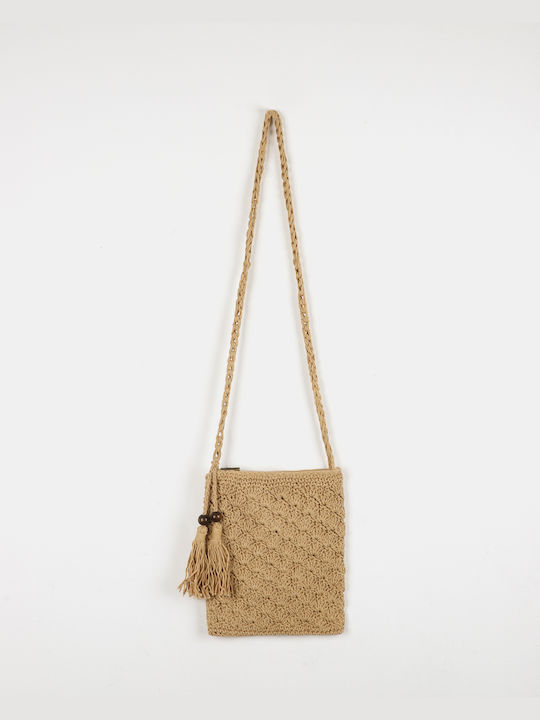 Handmade Knitted Crossbody Bag Beige