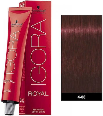 Schwarzkopf Igora Royal Βαφή Μαλλιών 4-88 Καστανό Μεσαίο Έντονο Κόκκινο 60ml