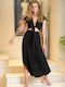 Maxi Asymmetric Black Skirt