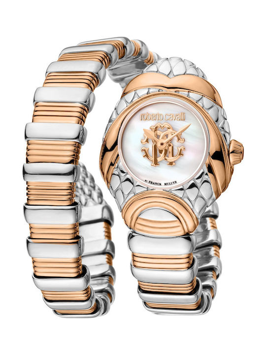 Roberto Cavalli By Franck Muller Womens Watch Battery with Silver Metal Bracelet