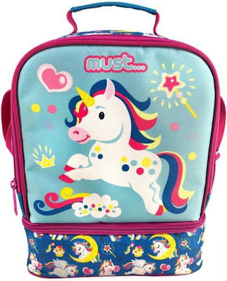 Must Yummy Isothermal Food Case Light Blue Unicorns L22 x W16 x H28cm