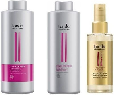 Londa Color Radiance Hair Care Set Coloured Hair Shampoo 1000 Ml + Conditioner 1000 Ml + Velvet Oil 100 Ml