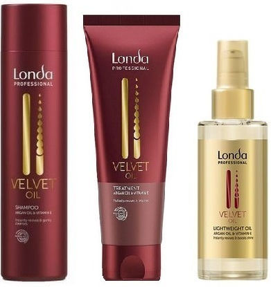 Set de călătorie cu ulei de catifea Londa șampon 250ml + tratament 200ml + ulei 30ml