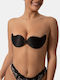 Selbstklebende Cups Push-up Frontverschluss Schwarz Schwarz