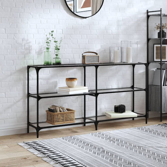 Console Table Metal with Glass Surface Transparent L158.5xW30xH81cm