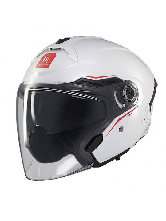 MT Cosmo SV S Solid Gloss White Motorcycle Helm...