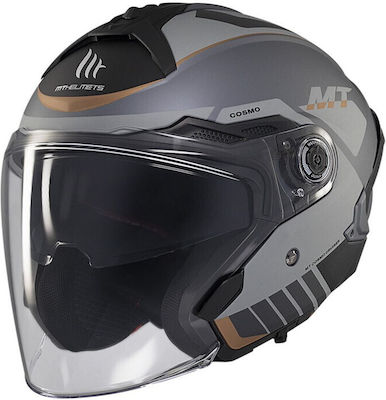 MT MT Cosmo SV Jet Helmet DOT / ECE 22.06 1400gr Cruiser C2 Grey Matt