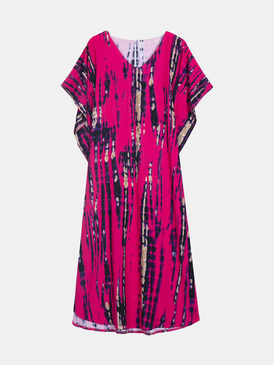 Damen Kaftan Kleid Fuchsia