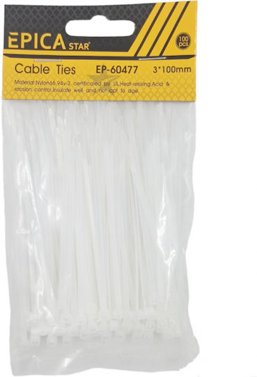 Epica Star Cable Ties Plastic 100mmx3mm 100pcs EP-60477