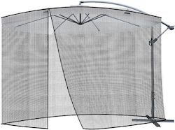 Anti-mosquito Net Zola Garden Umbrella Diameter 3.5 M Height 2.6 M Zipper Closure Black
