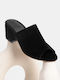 Women's Black Heeled Mule