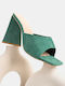 Women's Chunky Heel Green Mule