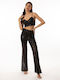 Flare Sequin Black Trousers