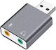 De Tech External USB 7.1 Sound Card Gray (17857)