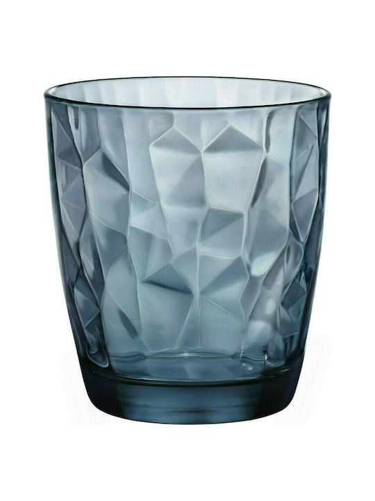 Diamond Glass for White and Red Wine made of Glass Ocean Blue 300ml 1pcs