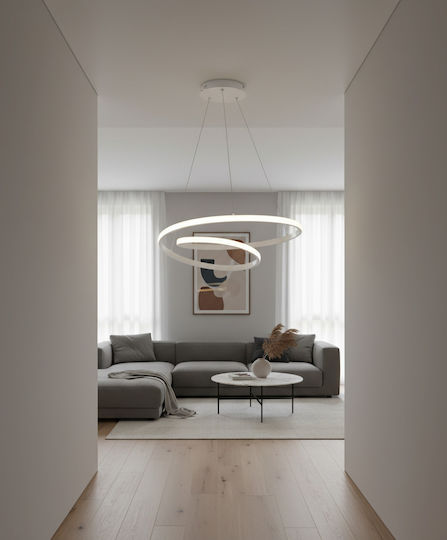 Powertech LED Κρεμαστό Φωτιστικό Λευκό 40x40εκ.