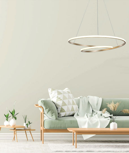 Powertech LED Κρεμαστό Φωτιστικό Χρυσό 40x40εκ.