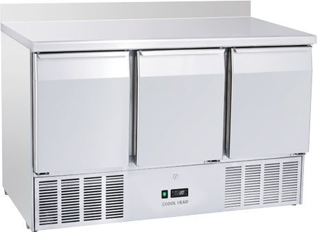 Cool Head Frigider Inoxidabil de Banc Salată 342lt cu Sertar și Unitate de Răcire L136.5xl70xH98cm