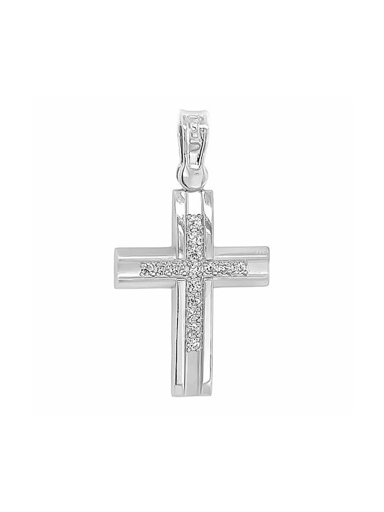 Xryseio Women's White Gold Cross 14K