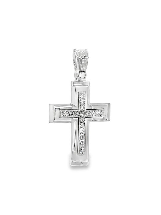 Xryseio Women's White Gold Cross 14K