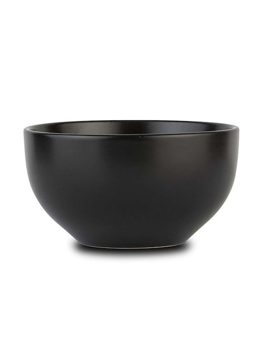 Nava Cereal Serving Bowl Round Ceramic Black with Diameter 14.5cm