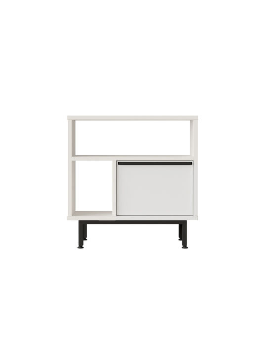 Rectangular Side Table Shaldon White L60xW25.5xH60cm