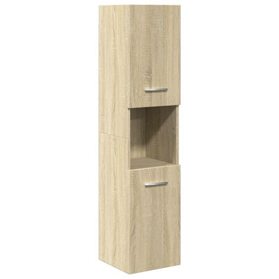 vidaXL Wall Hung Cabinet Bathroom Column Cabinet L30xD30xH130cm Sonoma