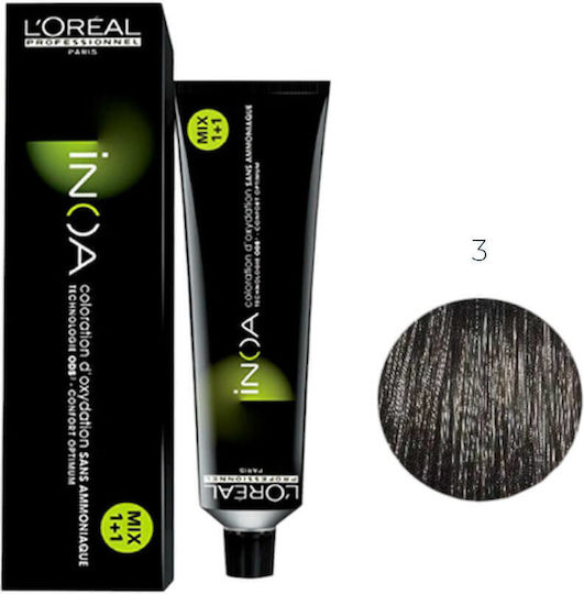 L'Oréal Professionnel Inoa Haarfärbemittel Ohne Ammoniak 3 Dunkelbraun 60ml 60g