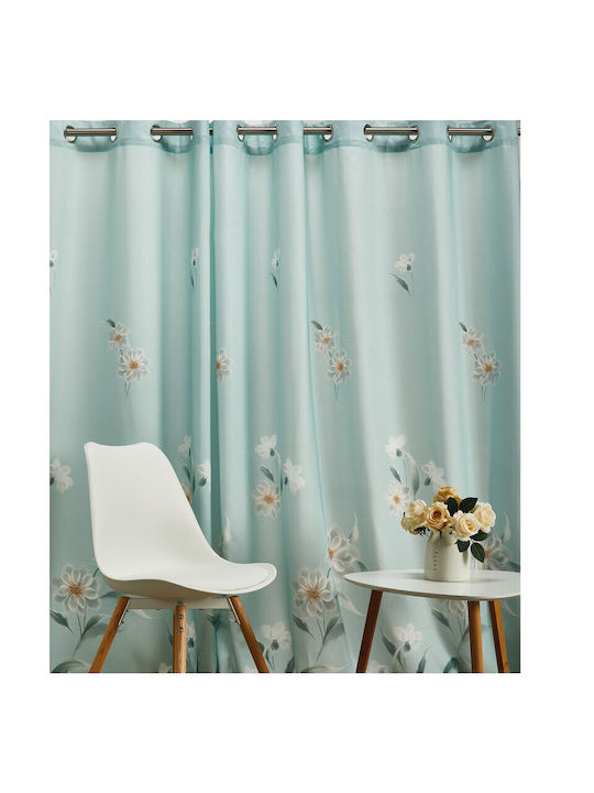Whitegg Perdea Cu Capse Albastru Deschis 270x280cm
