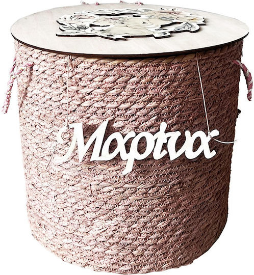 Baptism Cloth Box Girl Wooden Basket Elephant Name
