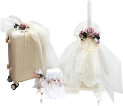 Baptism Set Gold Ring Roses Suitcase