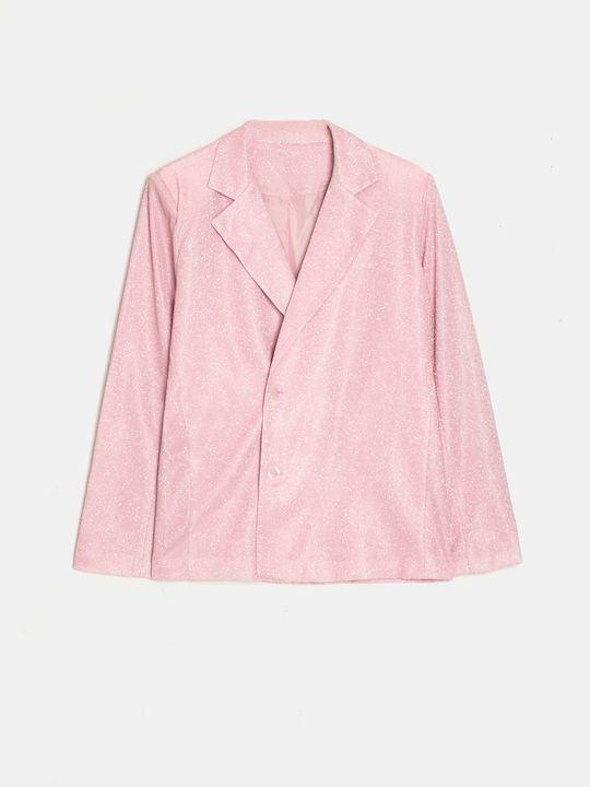 Blazer Glitter Effect Pink Pink