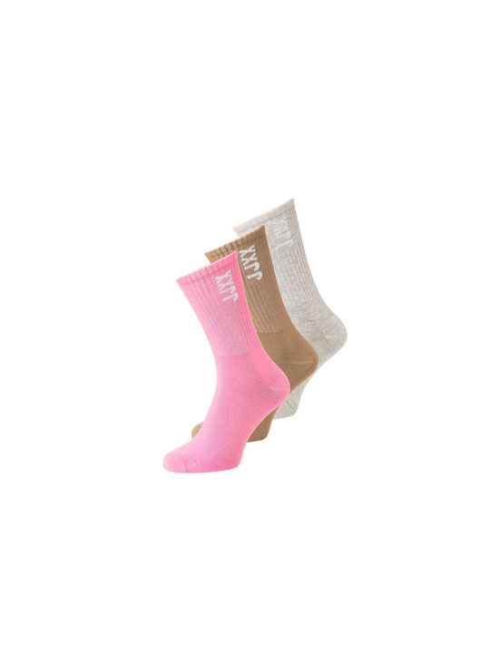 Jack & Jones Women's Socks Grey- Brown- Pink 3Pack