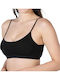 Women's Black Thin Strap Sports Bra