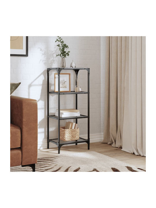 Shelving Unit Floor Black 40x30x95cm