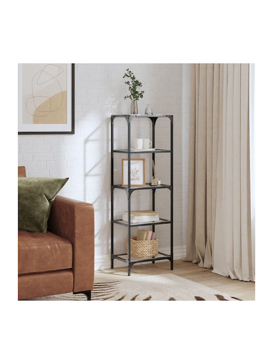 Shelving Unit Floor Black 40x30x123cm