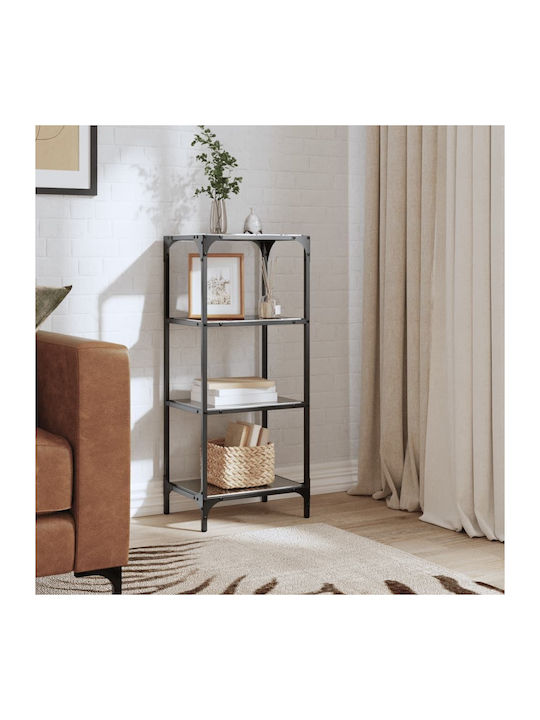 Shelving Unit Floor Black 40x30x95cm