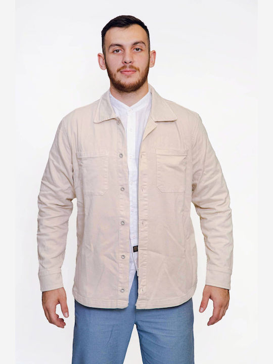 Cover Jeans Ανδρικό Πουκάμισο Overshirt Βαμβακερό Off White