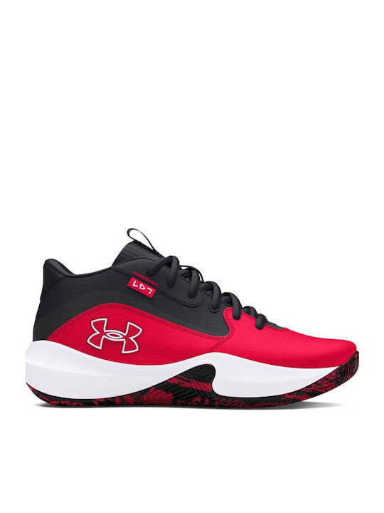 GS Lockdown 7 Kids Sports Shoes Basketball with Laces Red