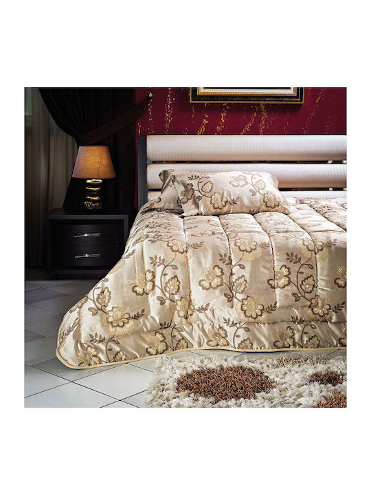 Beauty Home Set Duvet Cover Super King 220x240cm Patterned Gold 1447PMYD 3 Pieces