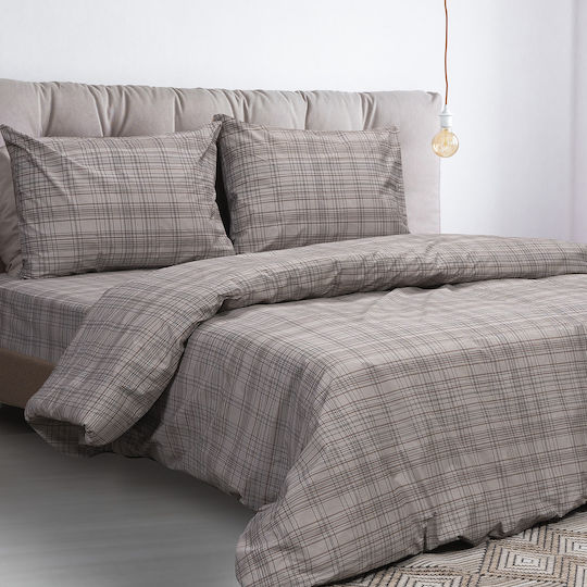 Beauty Home Duvet Cover Set Cotton Queen with 2 Pillowcases 230x250 Espresso Art 12077 Embrime