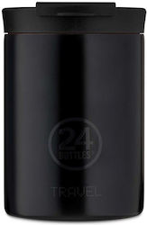 24Bottles Glass Thermos Stainless Steel Black 350ml