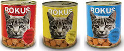 Rokus Nasses Katzenfutter für Katze in Dose mit Kaninchen 410gr