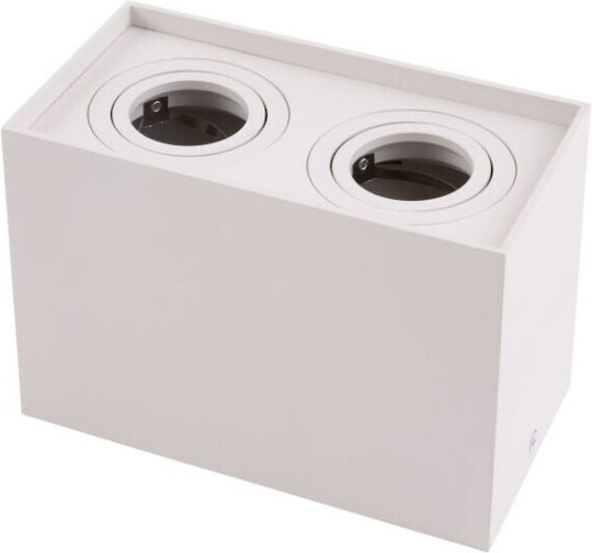 Eco Light Double Spot with Socket GU10 in White Color