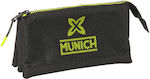 Munich Fabric Black Pencil Case with 2 Compartments