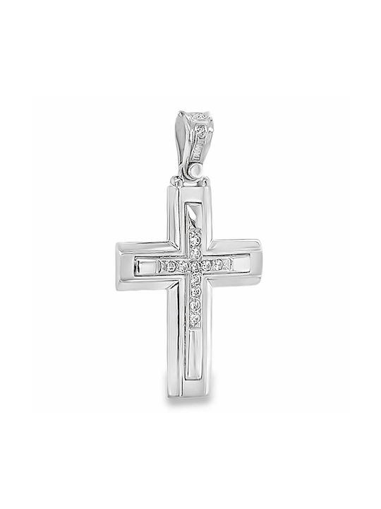 Xryseio Women's White Gold Cross 14K