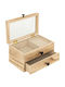 Atmosphera Wooden Jewellery Box with Drawer Beige 19.7x11.5x12.6cm
